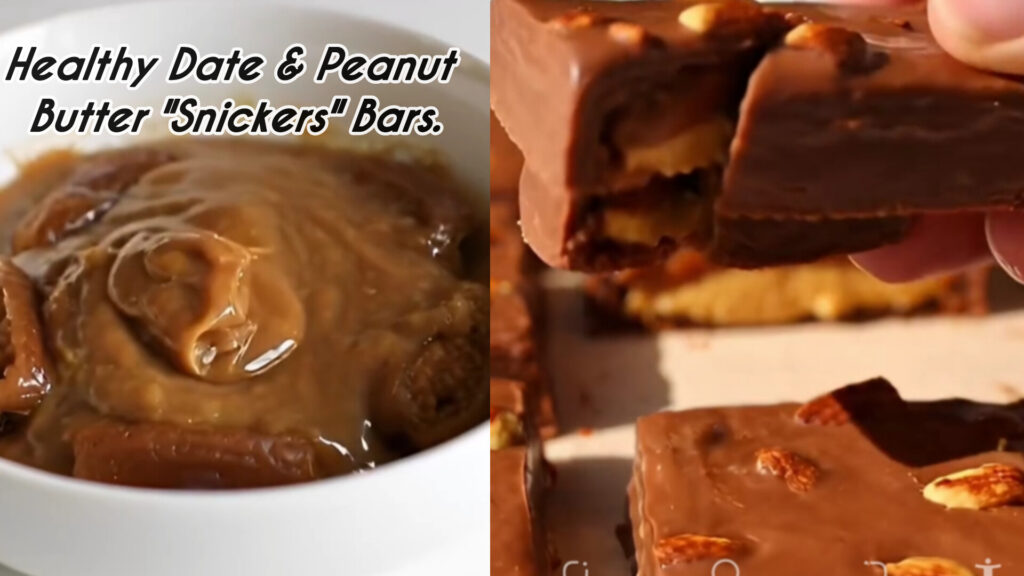 Healthy Date & Peanut Butter Snickers Bars.