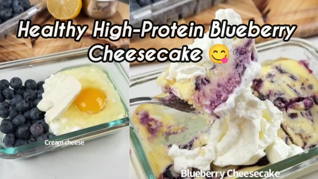 Healthy High-Protein Blueberry Cheesecake