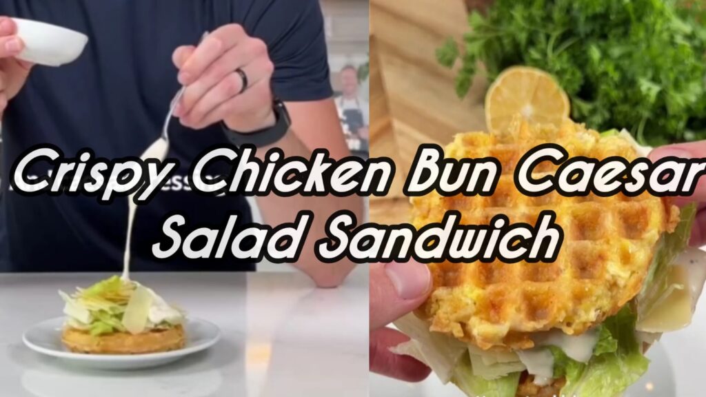 Crispy Chicken Bun Caesar Salad Sandwich