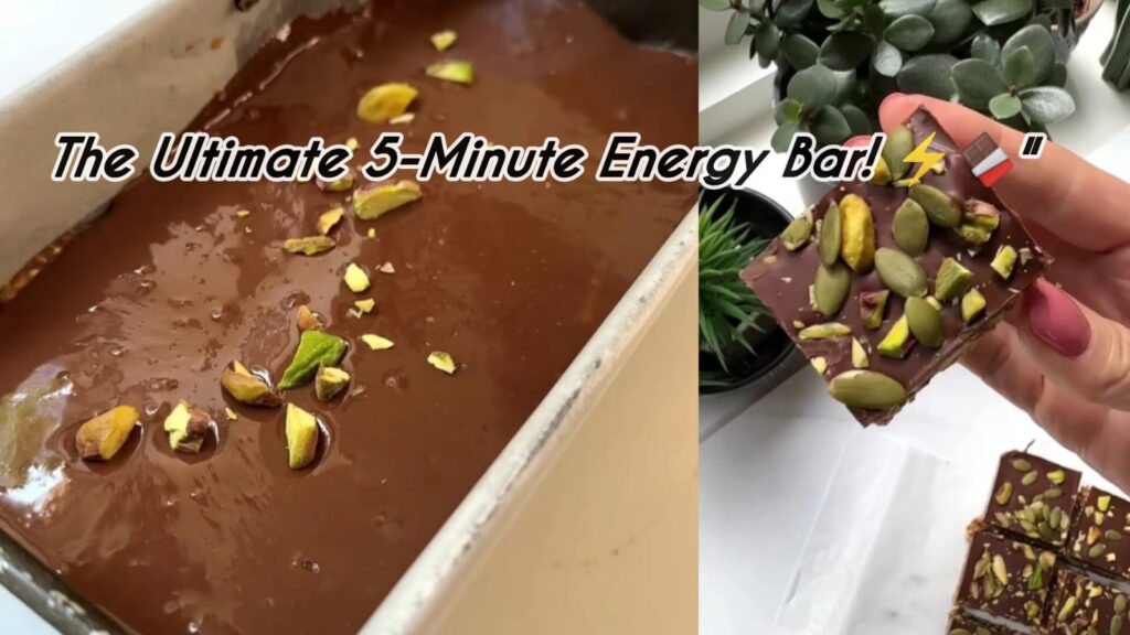 5 Minute No-Bake Puffed Quinoa & Pistachio Energy Bar