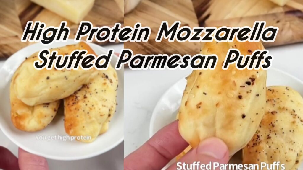 These High Protein Mozzarella Stuffed Parmesan Puffs