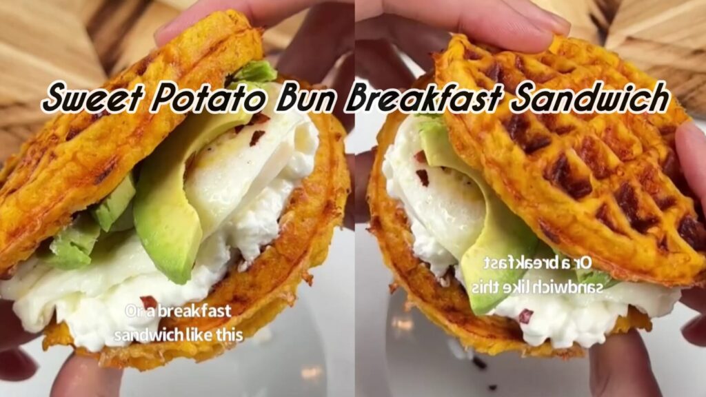 Healthy Sweet Potato Bun Breakfast Sandwich