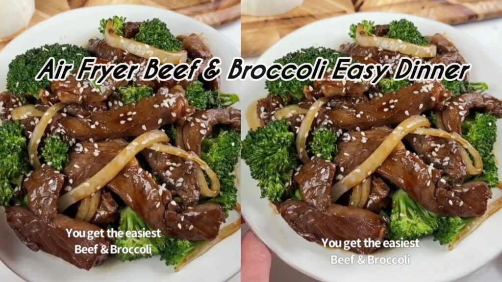10-Minute Air Fryer Beef & Broccoli dinner