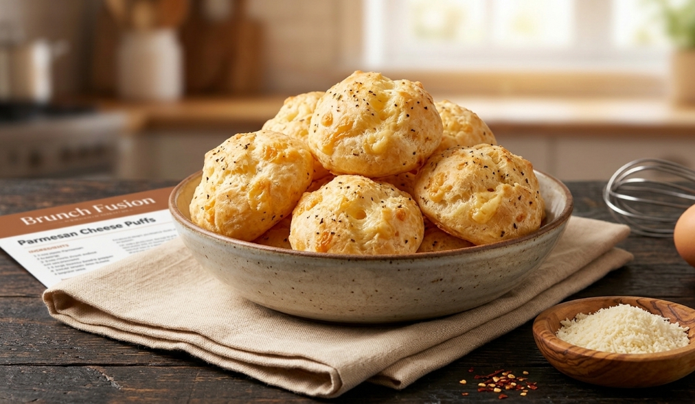 The Ultimate 3 ingredients Parmesan Cheese Puffs