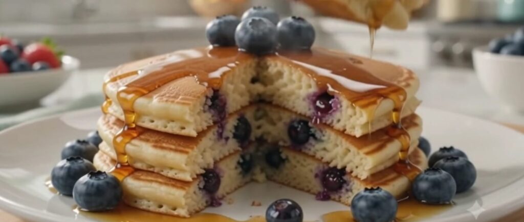 Healthy High-Protein Blueberry Pancakes